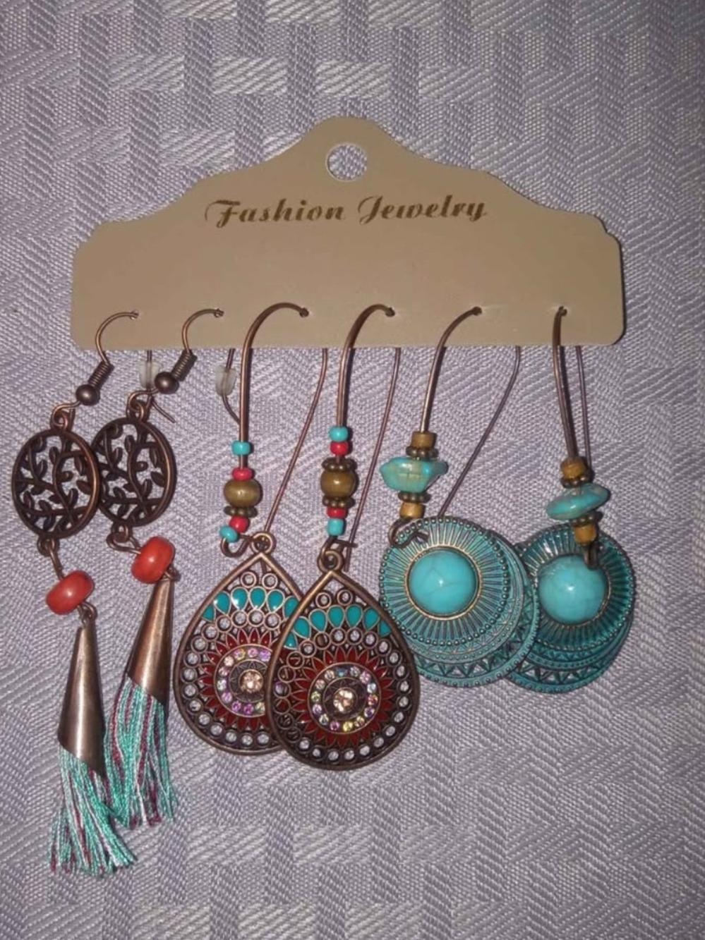 Turquoise & Brown Earrings NWT